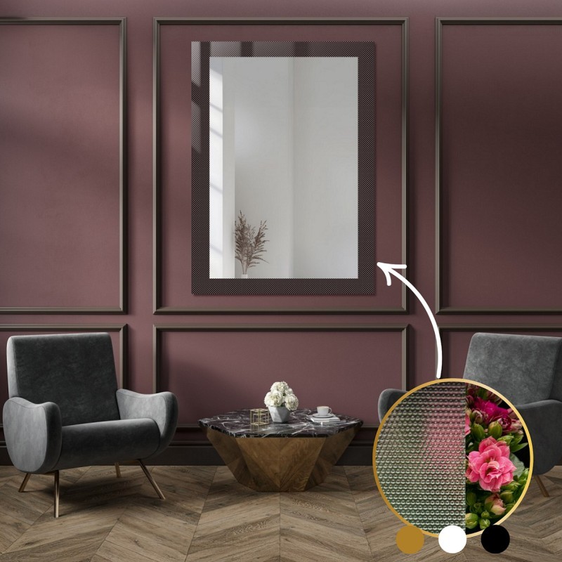 Dekorativno pravokutno ogledalo na ornamentalnom staklu Master Point - LUXORA SOLEIL