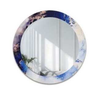 Okruglo ogledalo na plavom mramoru – MARBLE IRIS