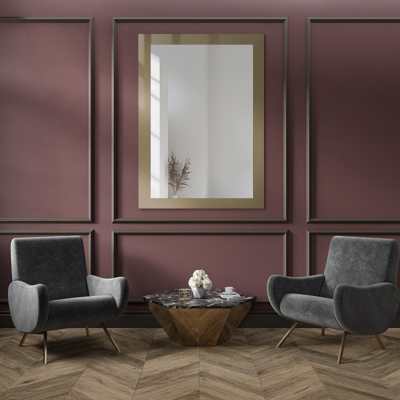 Dekorativno pravokutno ogledalo na ornamentalnom staklu Master Point - LUXORA SOLEIL