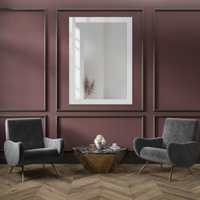 Dekorativno pravokutno ogledalo na ornamentalnom staklu Master Point - LUXORA SOLEIL