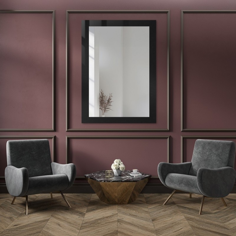 Dekorativno pravokutno ogledalo na ornamentalnom staklu Master Point - LUXORA SOLEIL