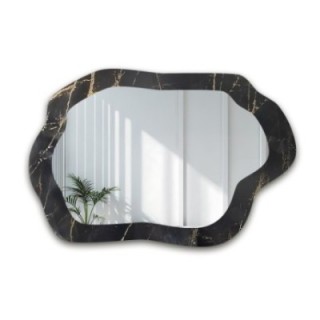 Nepravilno ogledalo na crno-zlatnom mramoru – MARBLE VERDI