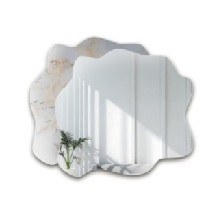 Nepravilno ogledalo na bijelo-zlatnom mramoru – MARBLE BIALORO