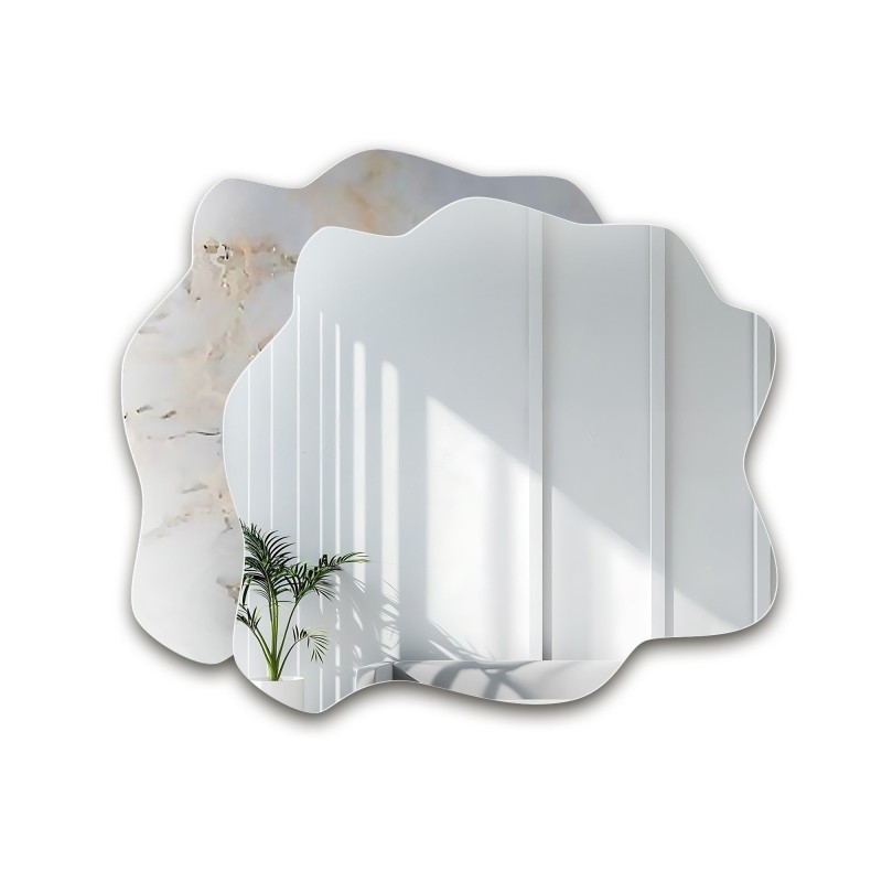 Nepravilno ogledalo na bijelo-zlatnom mramoru – MARBLE BIALORO