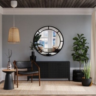 Okruglo loft ogledalo u obliku prozora - MONA