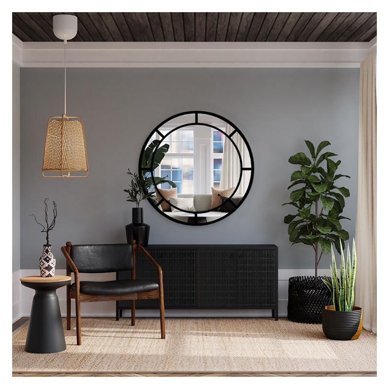 Okruglo loft ogledalo u obliku prozora - MONA
