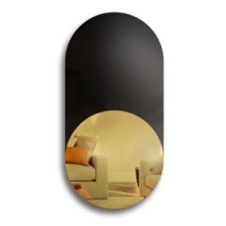 Ekskluzivno ovalno ukrasno ogledalo s crnim lakobelom - ONYX