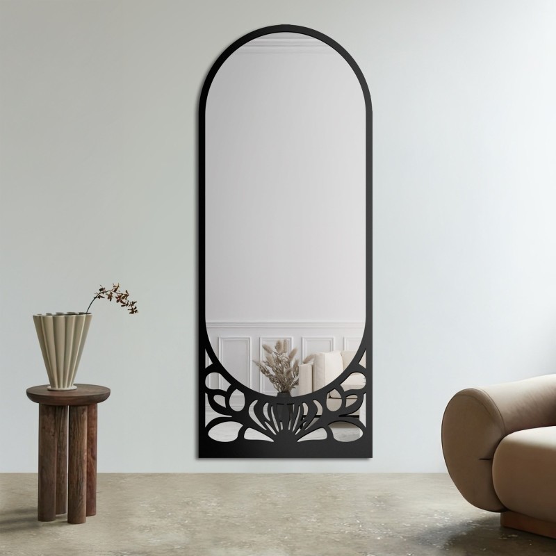 Poluovalno ogledalo s ažurnim MDF dekorom – VERONELLE ARDELLA 80x200