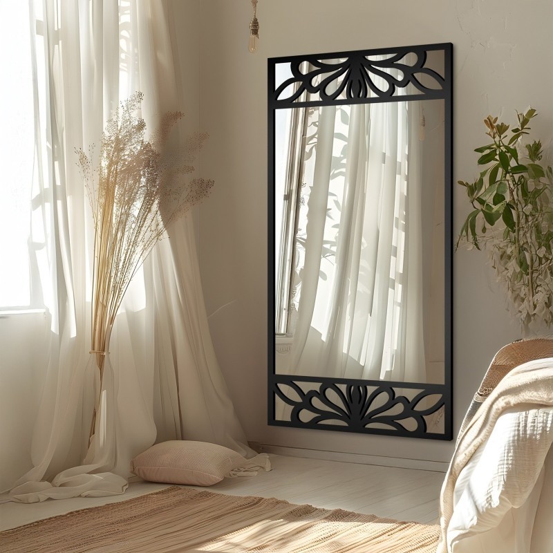 Pravokutno ogledalo s ukrasnim izrezima u dekoru od MDF-a - VERONELLE SERENEO 100x200