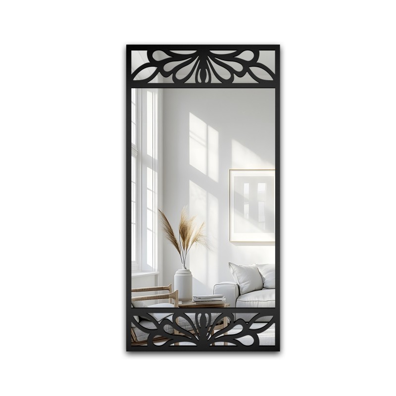 Pravokutno ogledalo s ukrasnim izrezima u dekoru od MDF-a - VERONELLE SERENEO 100x200