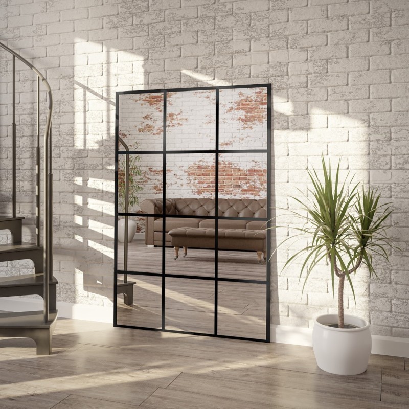 Loft ogledalo u obliku prozora - 12 SEKCIJA - boja okvira po izboru