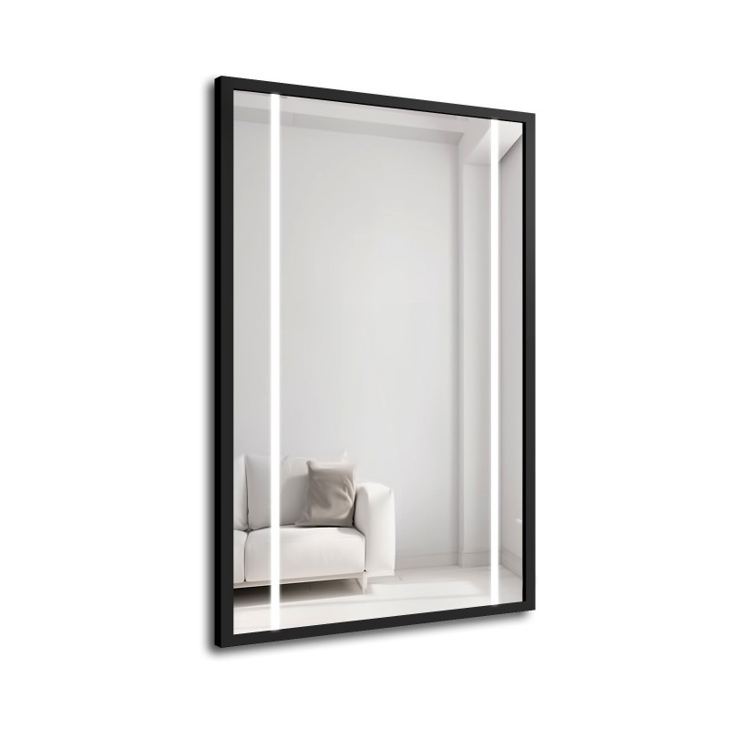 Ogledalo u crnom okviru s pozadinskim osvjetljenjem - 1503 LED II - boja okvira po izboru