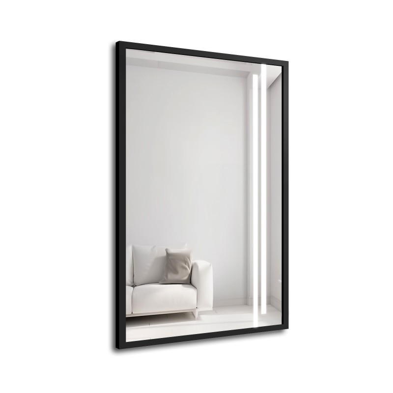 Ogledalo u crnom okviru s pozadinskim osvjetljenjem - 1503 LED III - boja okvira po izboru
