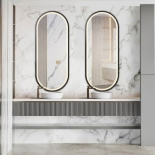 Set ovalnih ogledala u MDF okviru s pozadinskim osvjetljenjem - OSKAR LED SET II