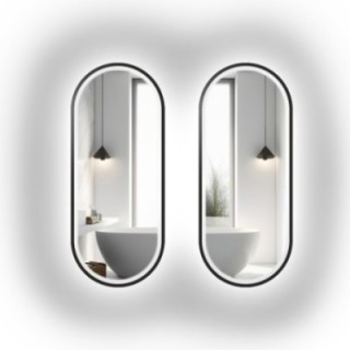 Set ovalnih ogledala u MDF okviru s pozadinskim osvjetljenjem - OSKAR LED SET II