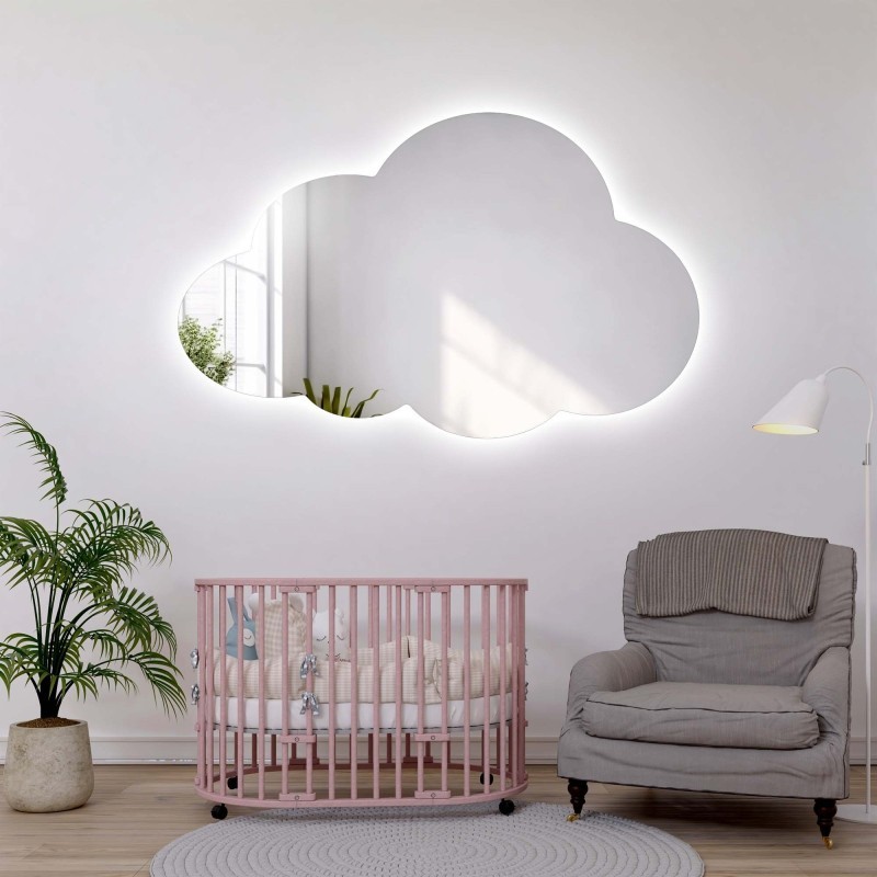 Ogledalo za dječju sobu u obliku oblaka s osvjetljenjem – CLOUD LED
