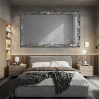 Elegantno zidno ogledalo u srebrnom okviru s grafitnim ogledalom – CLAUDE GRAPHITE