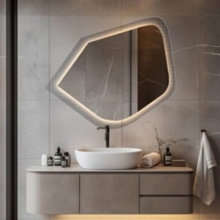 Ogledalo na ornamentalnom staklu Master Flex s pozadinskim osvjetljenjem - LUXORA PRISTAL LED