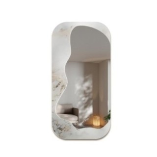 Nepravilno ogledalo na bijelo-zlatnom mramoru – MARBLE ZARI