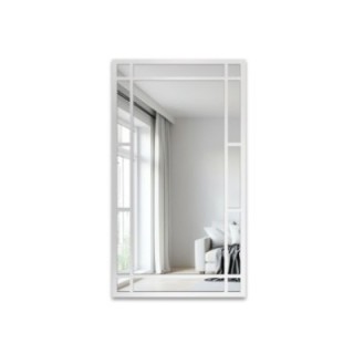 Loft ogledalo u obliku prozora u bijelom okviru - SET