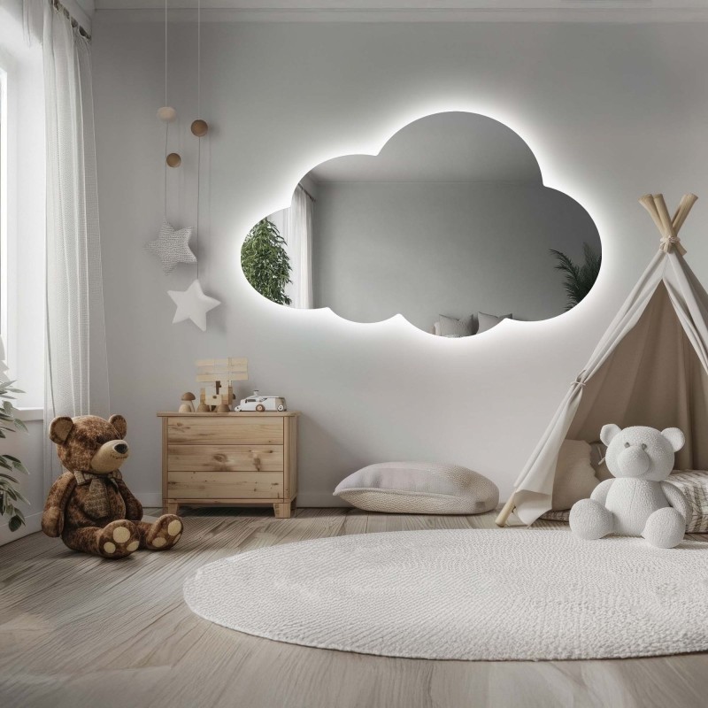 Ogledalo za dječju sobu u obliku oblaka s osvjetljenjem – CLOUD LED