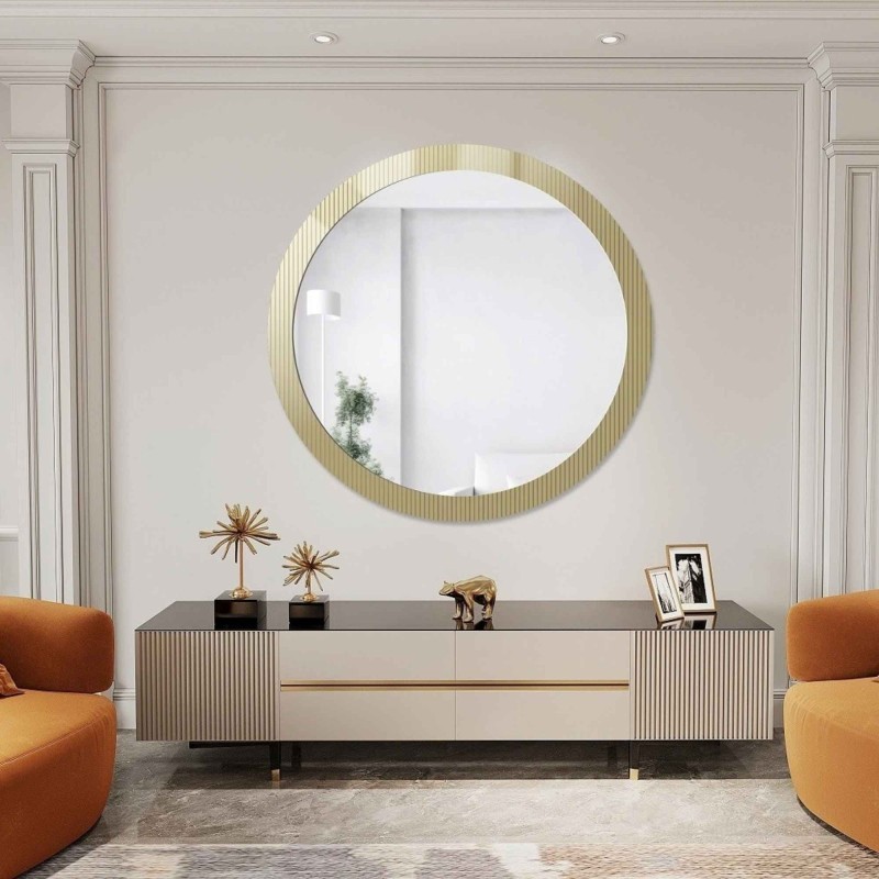 Dekorativno okruglo ogledalo na ornamentalnom staklu Visiosun Classic - LUXORA GLIMMER