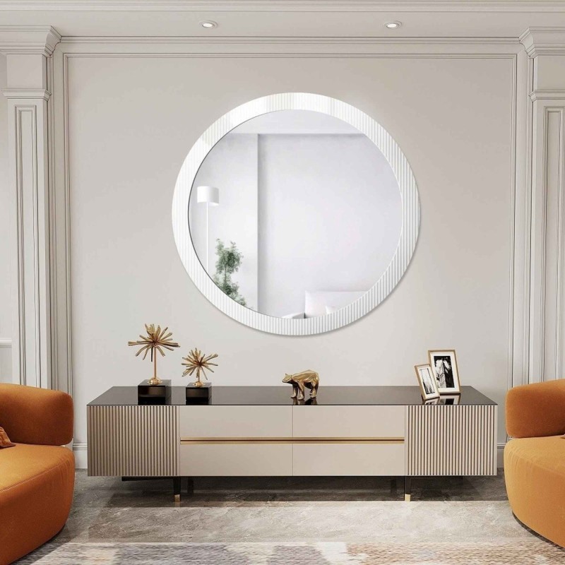 Dekorativno okruglo ogledalo na ornamentalnom staklu Visiosun Classic - LUXORA GLIMMER