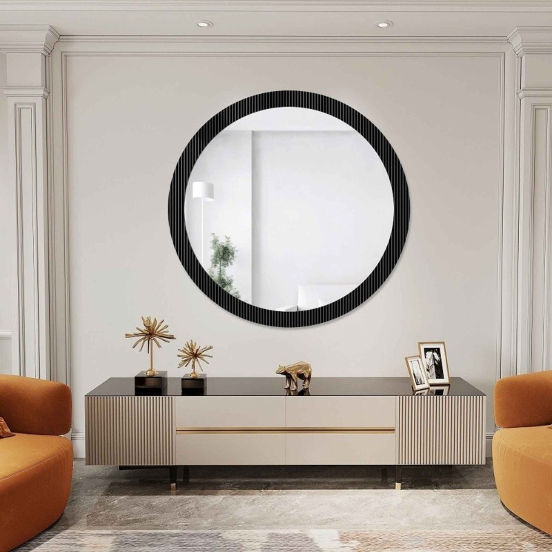 Dekorativno okruglo ogledalo na ornamentalnom staklu Visiosun Classic - LUXORA GLIMMER