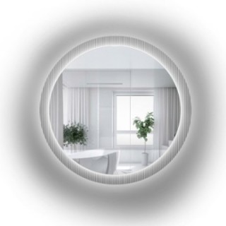 Okruglo ogledalo na ornamentalnom staklu Visiosun Classic s pozadinskim osvjetljenjem - LUXORA GLIMMER LED